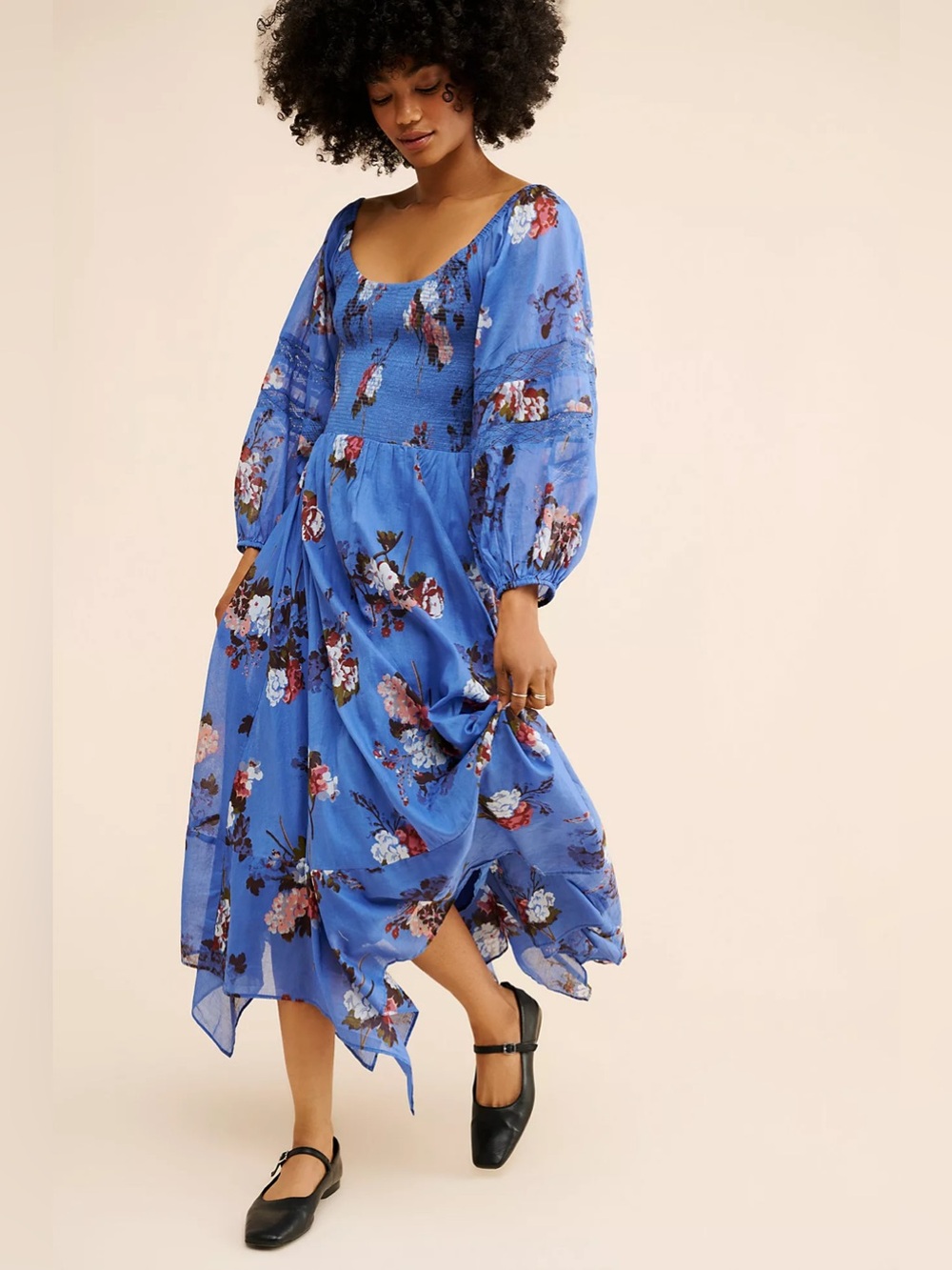 𝓯𝓹 Free People ~ 💙 Morning Glory Maxi Dress in Blue Combo - Picture 14 of 17
